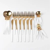 30pcs stainless steel tableware set black gold dinnerware set knife fork spoon flatware set dishwasher cutlery set party supply