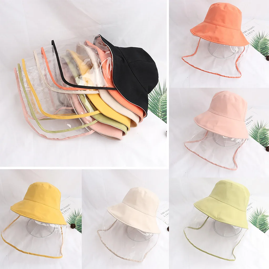 

Anti-spitting Protective Hat Dustproof Cover Kids Fisherman Cap Effectively isolates saliva cap A3