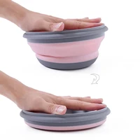 hot sale 3pcs folding bowl outdoor camping tableware sets lunch box portable salad bowls with lid for hiking cooking supplies