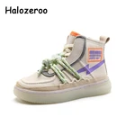 Детские кроссовки для мальчиков и девочек, брендовые высокие кеды, мягкие повседневные, массивные кеды, бежевые, на осень