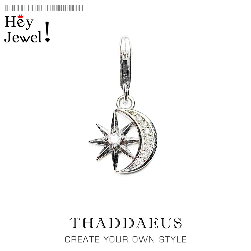 

Charm Pendant Star & Moon 2021 Spring New Fine Gift For Jewelry Making Genuine 925 Sterling Silver Fit Bracelets & Necklace