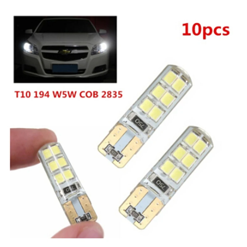 10 шт. автомобильные светодиодсветодиодный Лампы Canbus T10 194 W5W 2835 SMD COB|Сигнальная