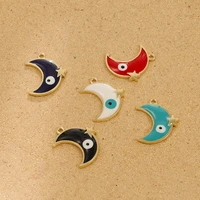 10pcslot alloy moon star charms dripping oil evil eye pendants for diy necklace earrings bracelet jewelry handmade craft making