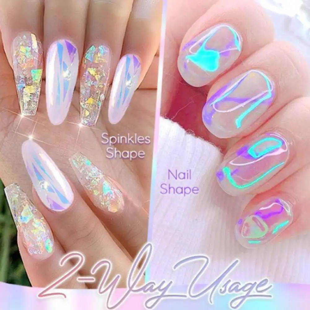

Net Red Ice Cube Nail Art Nail Decoration Nail Art Colorful Art Boxed Jewelry Nail Cellophane Cellophane F1T2