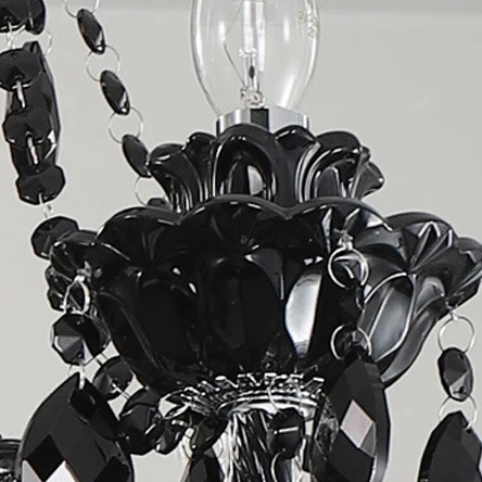 

LED Classic Iron Crystal Glass Fabric Black Chandelier Lighting lustres de cristal Suspension Luminaire Lampen For Foyer