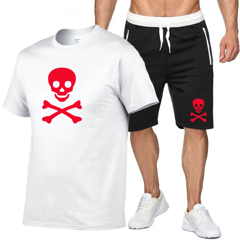 

Men's T-shirt + Shorts Set Summer Breathable Casual T shirt Running Set Fashion Harajuku Printed Male Sport Suit 2021 Men's Sets