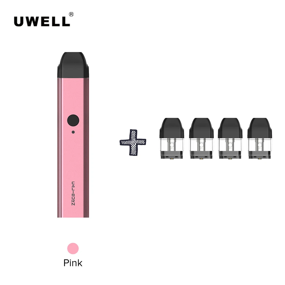 Uwell calibren мод Vape Pod Комплект добавить 4 шт картридж 2 мл 520 мАч встроенный аккумулятор Vape танк распылитель электронная сигарета - Цвет: Pink