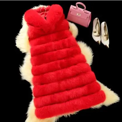 Меховое Женское пальто из искусственного меха 2020 женский жилет с капюшоном