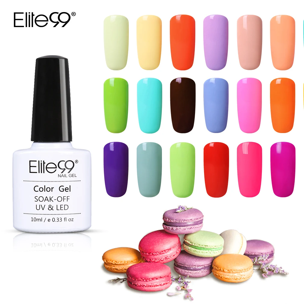 Elite99 10 мл Макарон Цвет УФ гель Лаки лак для ногтей маникюр покрытие полустойкое к