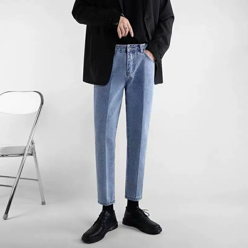 Casual Streetwear Blue Slim Fit Jeans Men 2022 Spring Masculina Jeans Pants Men Trendy Jeans Toursers