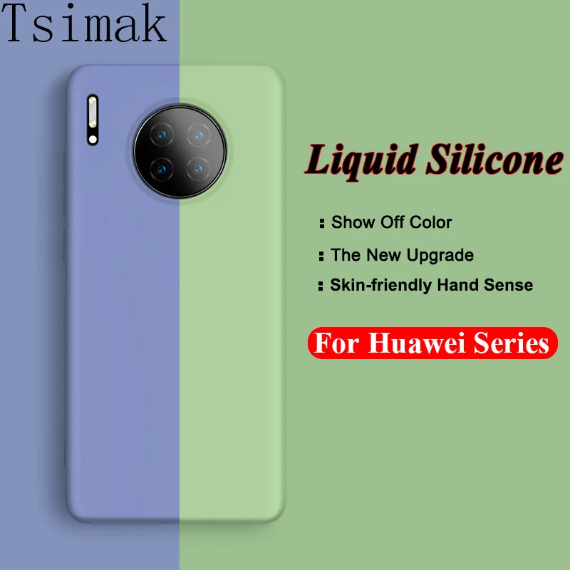 Жидкий силиконовый чехол для Huawei Mate 30 Pro 20 10 Lite 20X оригинальный противоударный