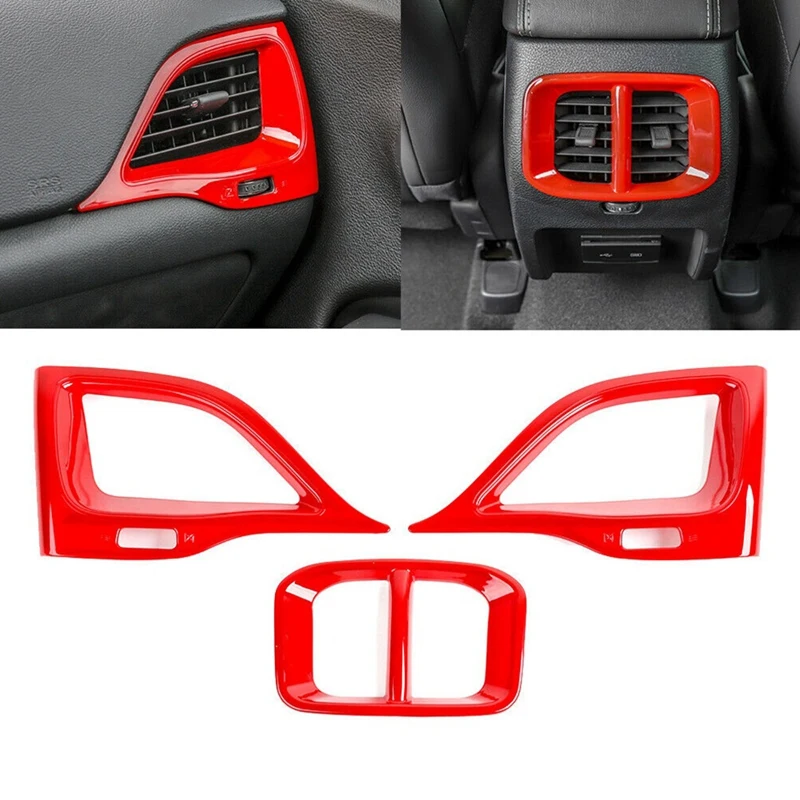 

3Pcsthe Rear Exhaust Vent Decoration on Both Sides of the Car Dashboard for Jeep Cherokee 2019