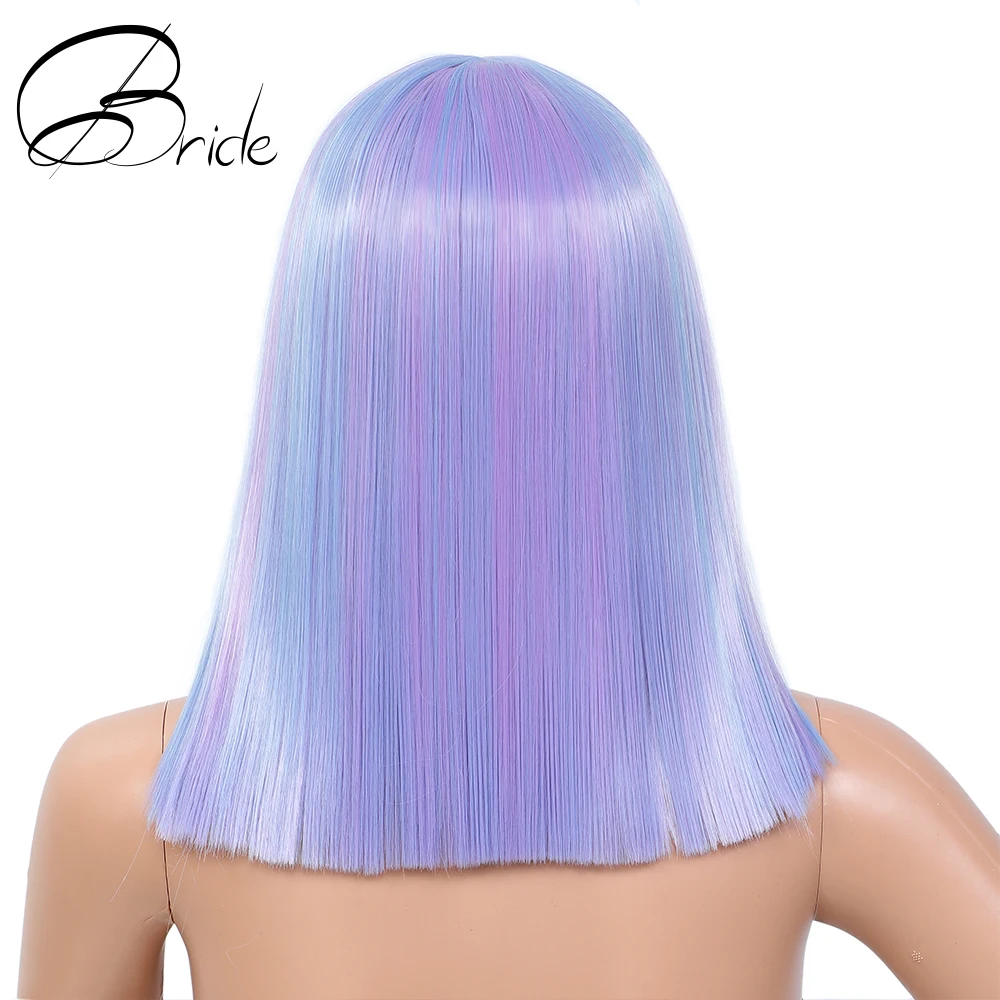 Парик Боб прямой 14 дюймов синтетический для ежедневного использования |