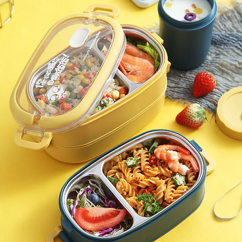 

Stainless Steel Insulated Lunch Box Student School Instant noodle bowl Tableware Bento Food Container Storage Breakfast Boxes