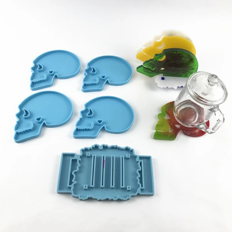 

Skeleton Coaster Epoxy Resin Mold Cup Mat Casting Silicone Mould DIY Crafts Jewelry Placement Plate Decoration Mold