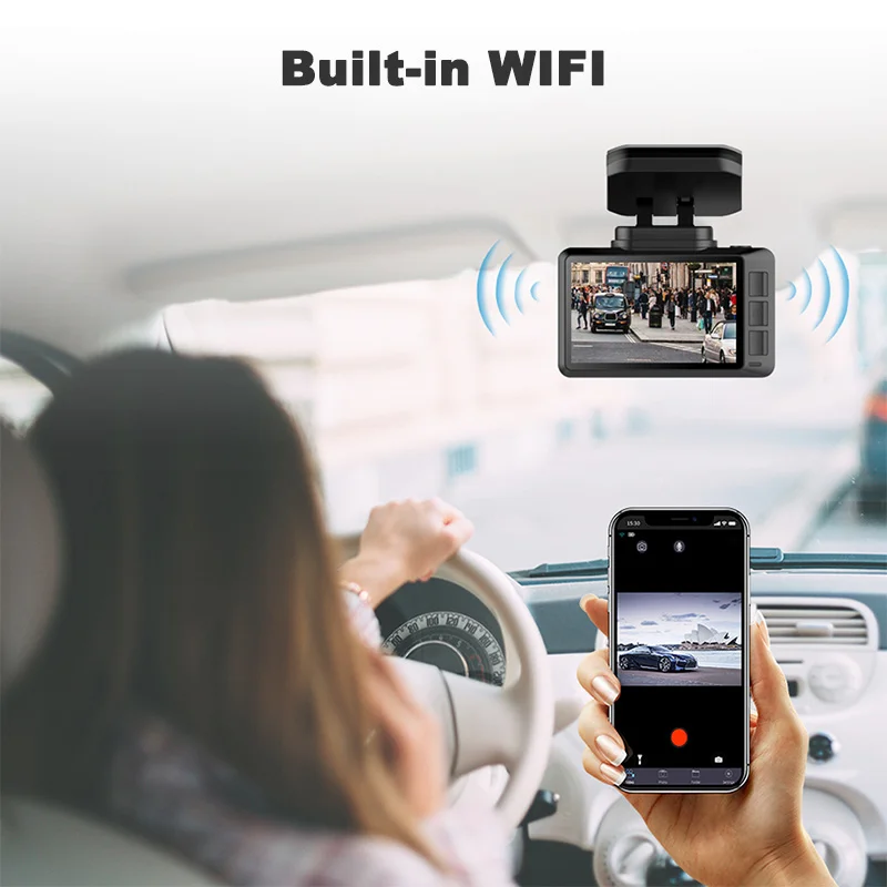 Видеорегистратор OBEPEAK 4K встроенный GPS с координатами скорости Wi Fi G sensor 24 часа