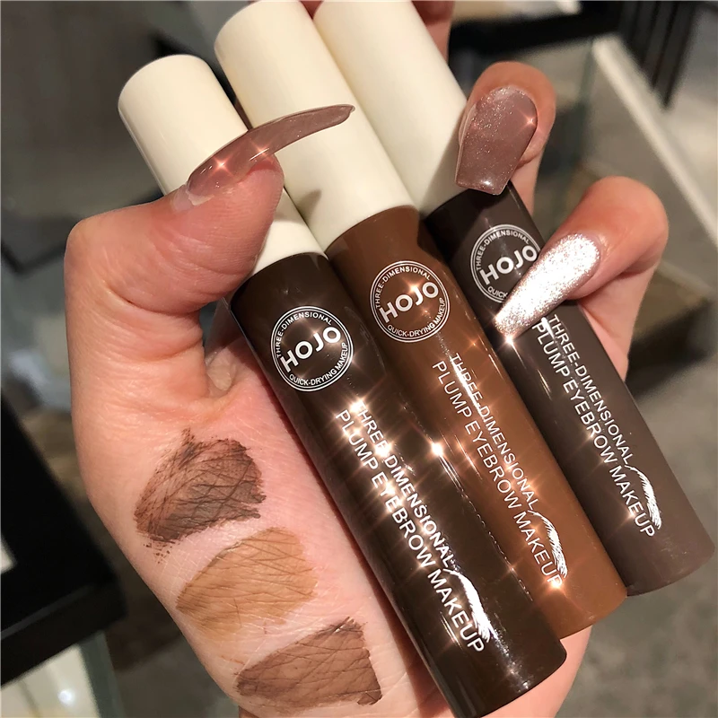 HOJO 3D Eyebrow Gel Brown Plump Lasting Waterproof 3 Colors Professional Eye Brow Three-dimensional Makeup Tools with Brush | Красота и