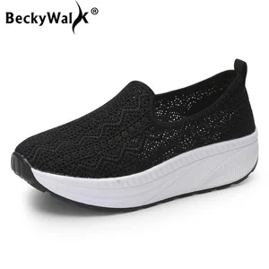 Кроссовки женские на платформе, брендовые дизайнерские лоферы с кружевом, дышащие, летняя обувь, WSH3667