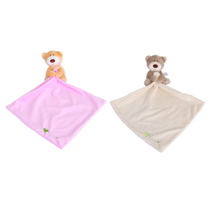 

28EC Baby Comforting Towel Sensory Montessori Toy Bear Shape Hand Size Toys for Newborn Baby Accompany Toys