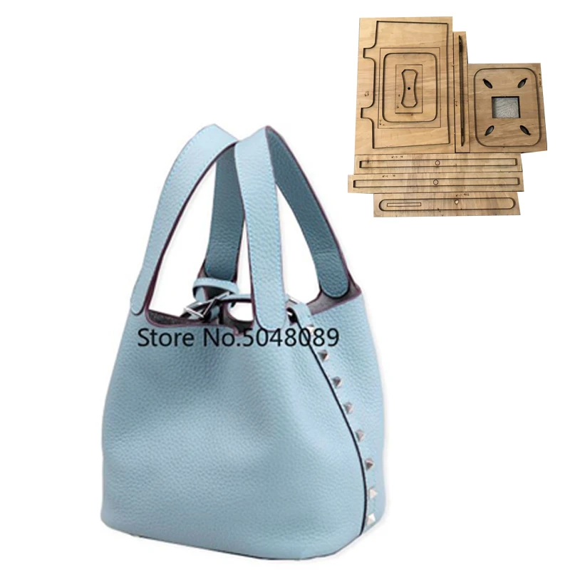 

Японское стальное лезвие, штампованный стальной пробойник, ручной мешок, корзина для покупок, пресс-форма, деревянные штампы для кожаных изделий 18x13x22 см