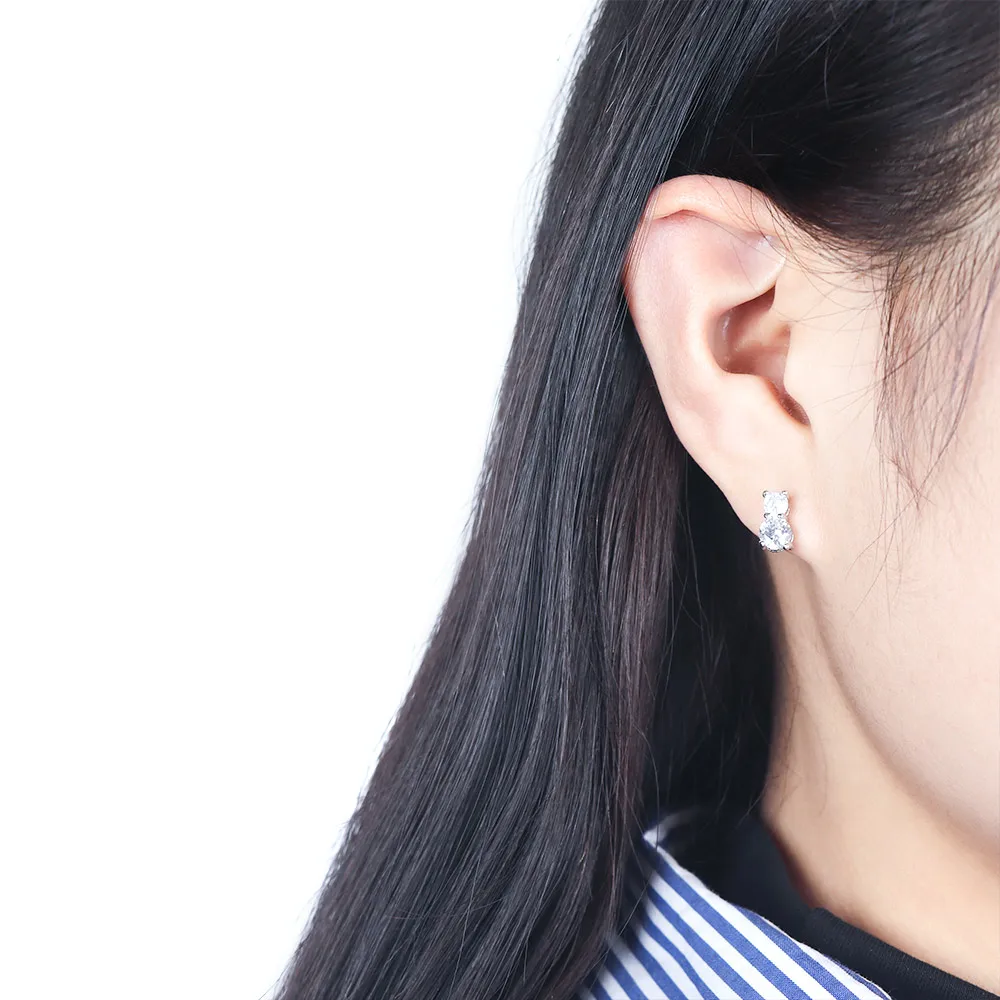 1 пара хрустальных сережек Красивые посеребренные модные циркониевые