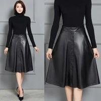 mewe women new fashion genuine real sheep leather skirt 20k9