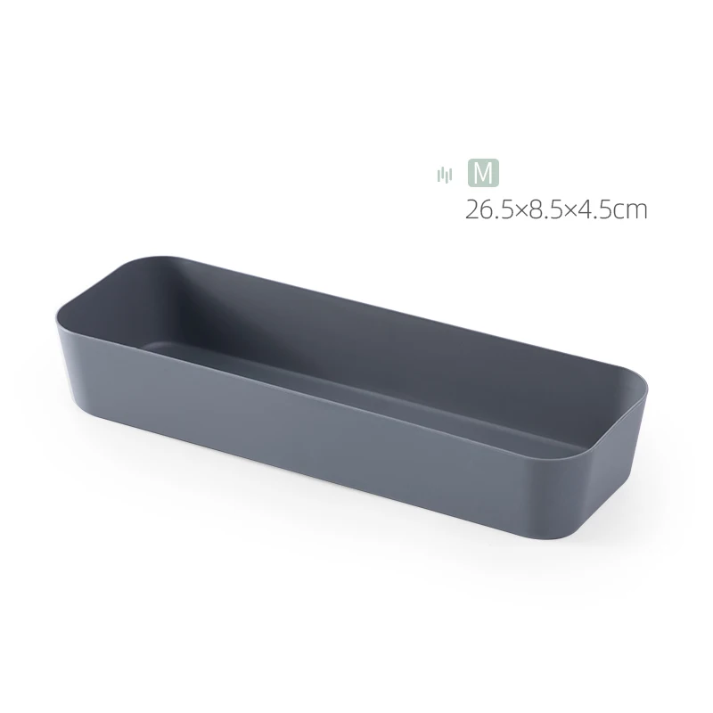 Medium gray BNBS пластиковый поднос для сервировки столовых приборов, органайзер для хранения столовых приборов, поднос для доуеров, Кухонные цифровые аксессуары, ящик для косметики - Цвет: Medium gray