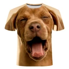 Новинка 2021, крутая забавная футболка с 3D рисунком животных, собакиобезьяны, летний топ, Мужская Уличная мода с коротким рукавом