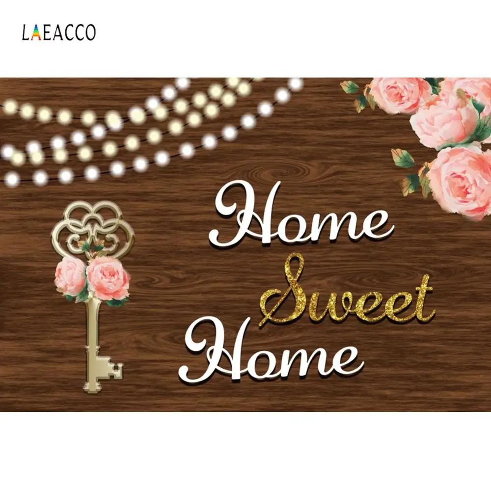Laeacco Home Sweet Gold Key фотография банкноты деревянная доска Персонализированная