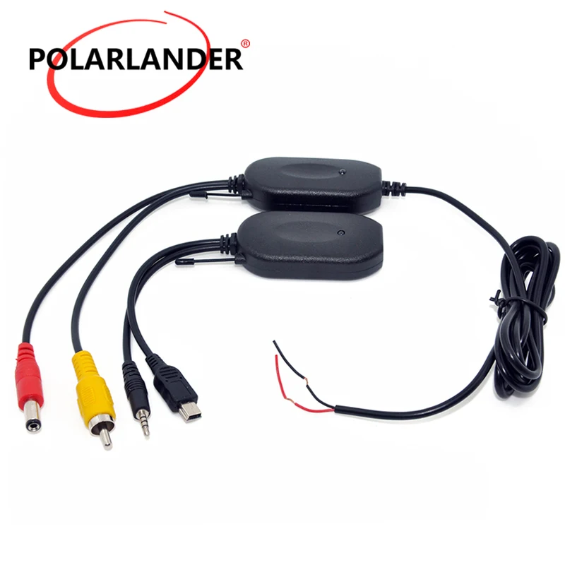 

Portable Car Transmitter Receiver for Car 2.4G Wireless RCA 12V GPS Wireless Transmitter Receiver for Reversing Camera Black