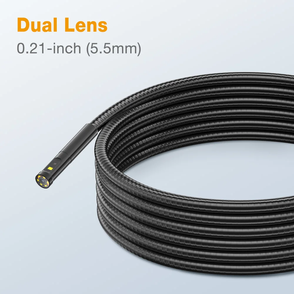 

Teslong Dual Lens Inspection Camera, 5.5mm/8mm Diameter Endoscope Camera Waterproof Probe Compatible with NTS300,NTS450A,NTS500
