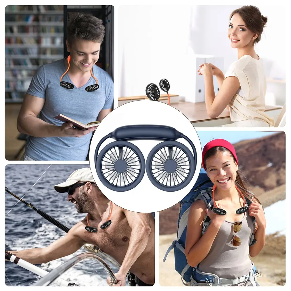 

WS36S Multifunctional Hanging Neck Fan USB Charging Mini Hanging Neck Leafless Fan Outdoor Sports Fan Air Cooler