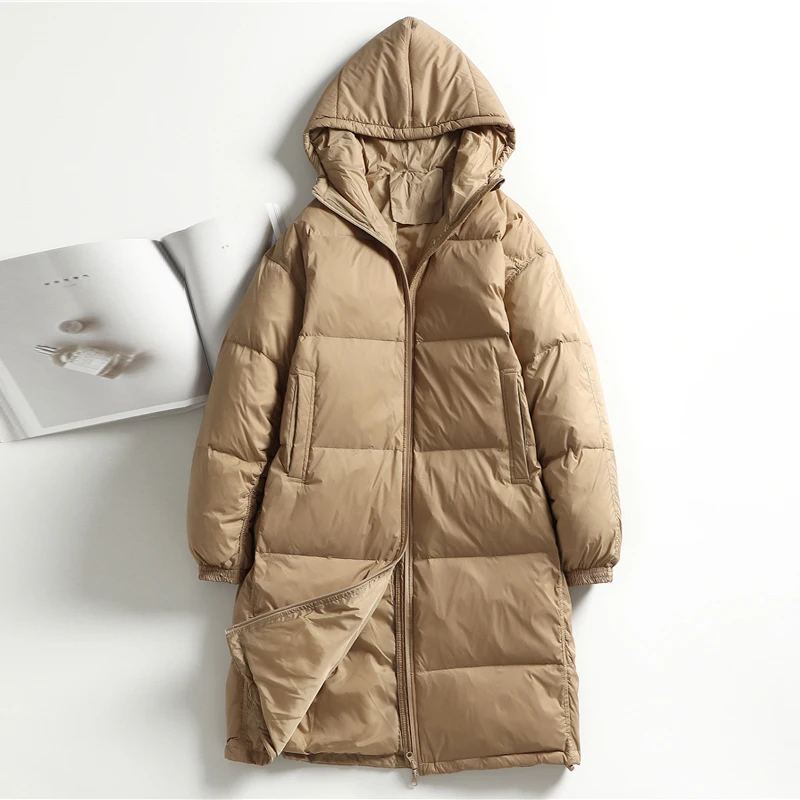 Новинка 2021 зимняя женская куртка длинное пальто Женская легкая Толстая теплая