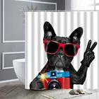 Занавеска для душа с изображением животных, персональные Мультяшные глаза, собака, водонепроницаемые занавески из полиэстера для ванной, домашний декор, ткань для ванной, экран