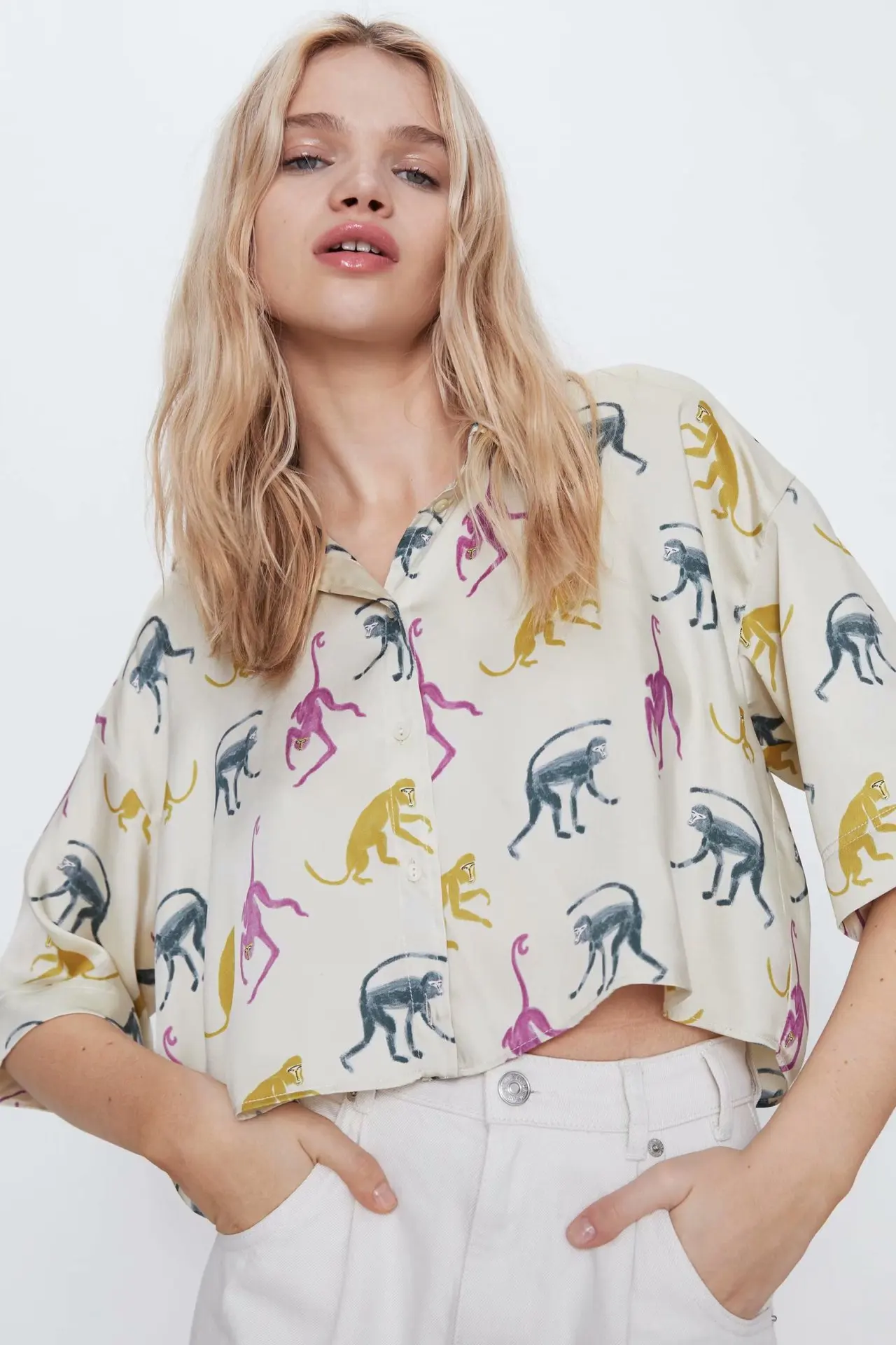 Женская уличная рубашка с животным принтом raing vadiming sheining весна-лето 2020 BGB2072 -
