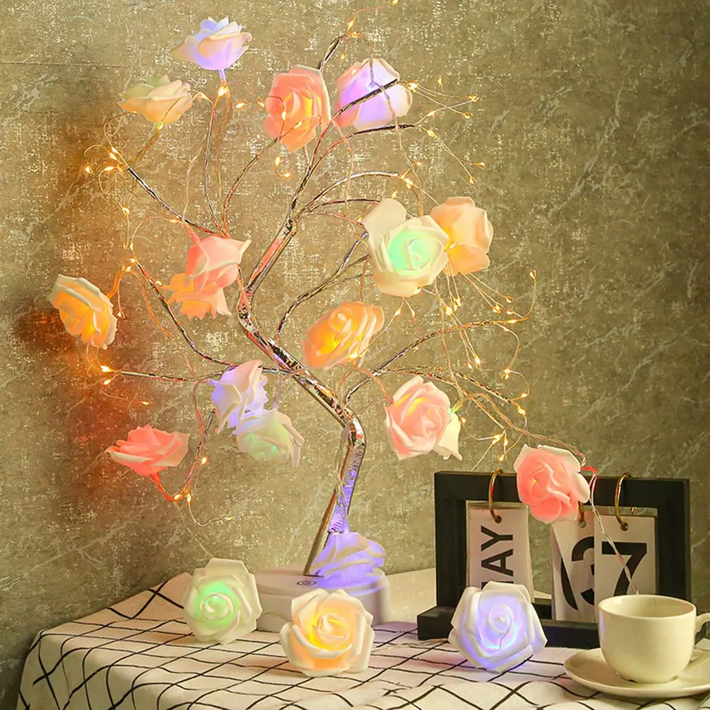 

1.5M LED Rose Light String Garland Artificial Flower Bouquet String Lights Rose Fairy Lights For Valentine's Day Wedding Decor
