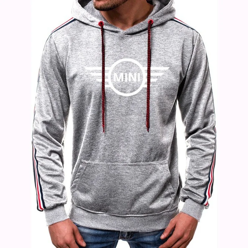 

NEW Casual Trend Summer Men's Hoodie Mini car Logo Printing high quality Cotton Harajuku Solid color Men's sweatshirt tops