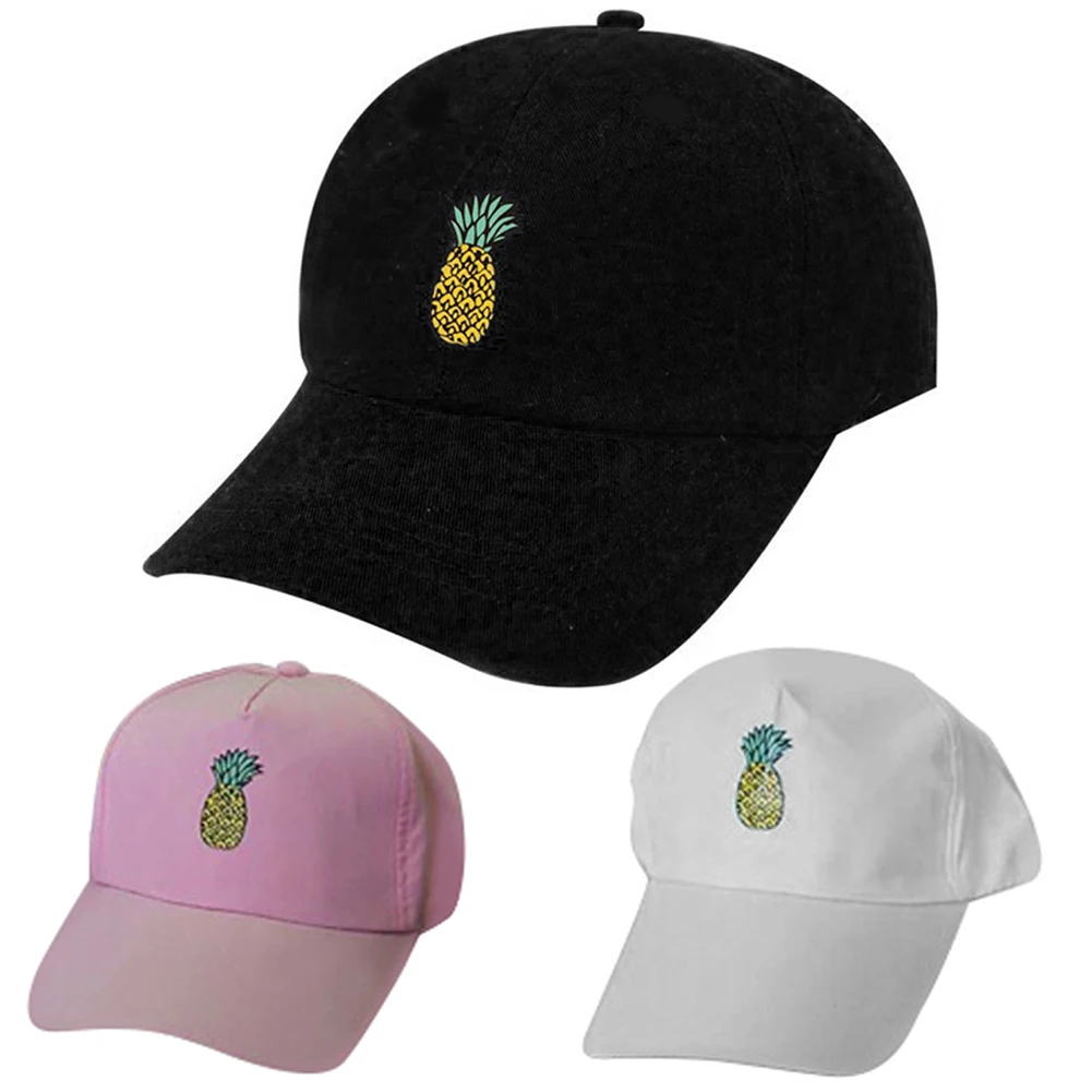 2020 Новая мода вышивка ананас белая кепка хлопок Swag Snapback Головные уборы для мужчин