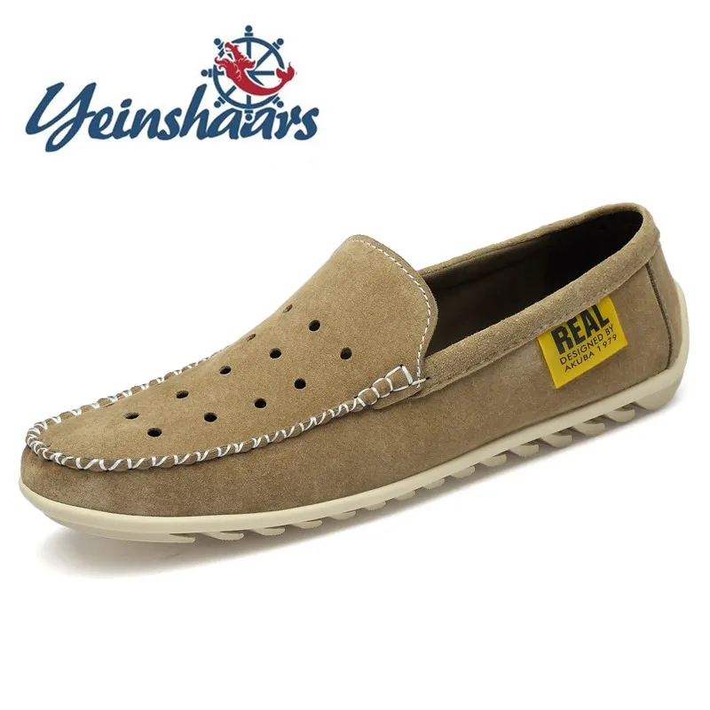 Мужские лоферы Повседневная кожаная обувь Дышащая легкая для вождения Обувь