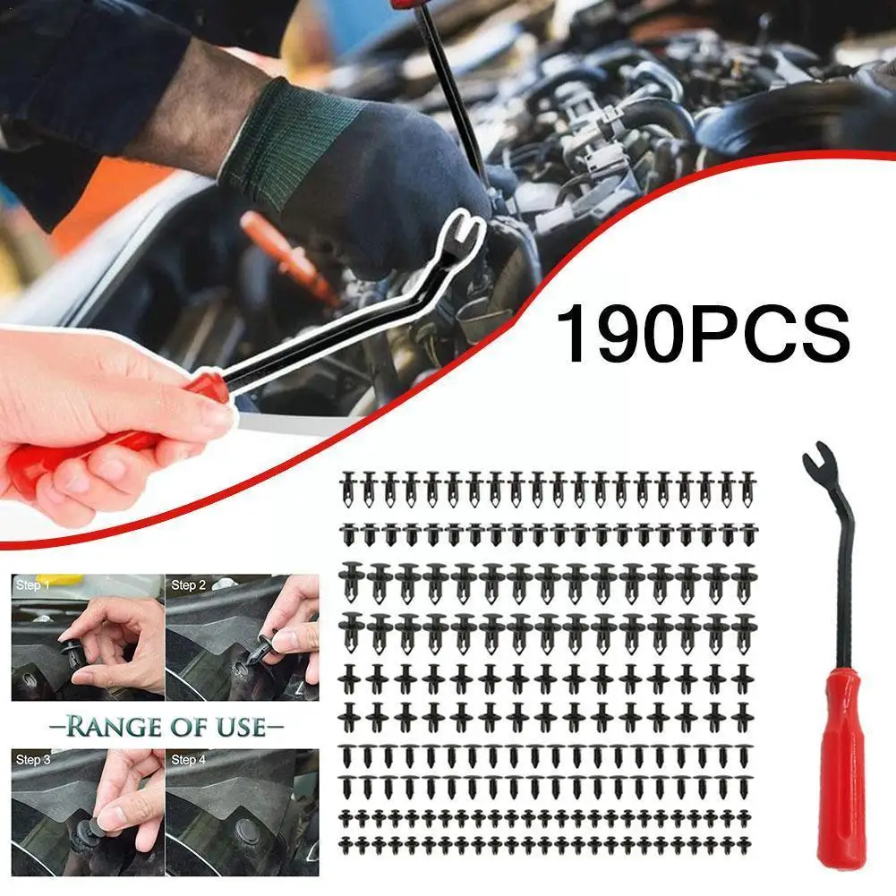 

Auto Fastener Clip For Car Rivet Pin Door Trim Accessories 6 Sizes 190pcs W1c9