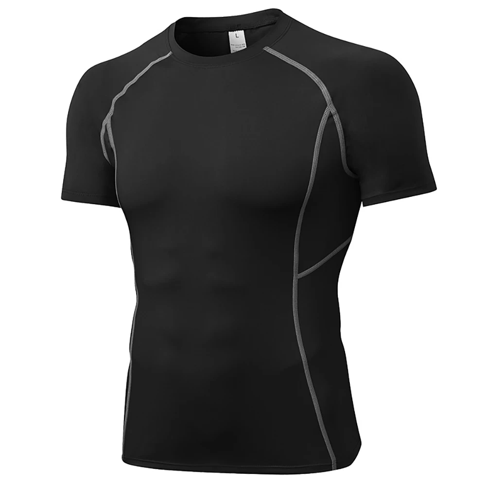 Men Dry Fit T Shirt Sports T-shirt Compression Underwear Gym Clothing Running Fitness Bodybuilding Sportswear Rashguard MMA
