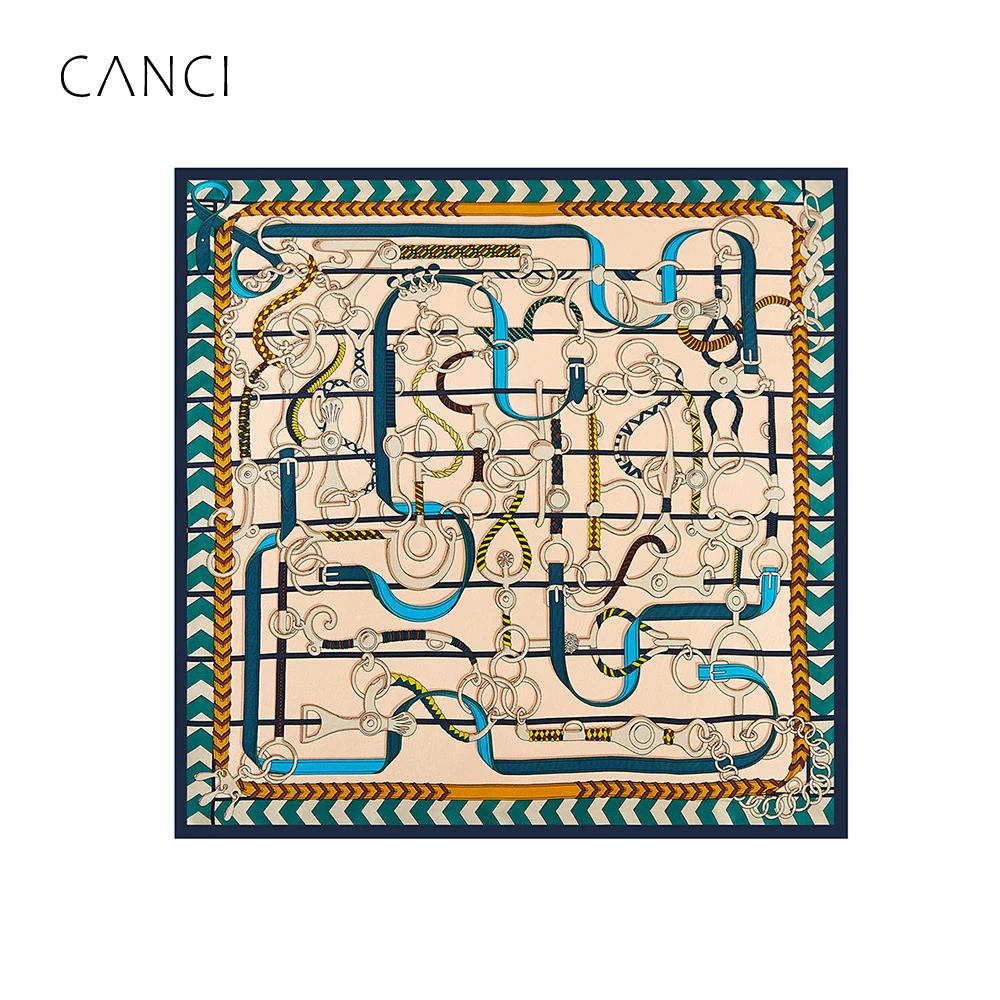 

2021 Square Silk Scarf Women Fashion Print Small Neck Scarfs Office Lady Hair Band Foulard Hand Kerchief Female Bandana Shawl