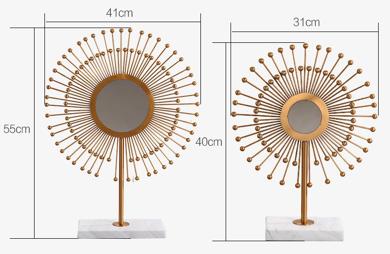 

Modern Dandelion Mirror And Metal Perfectly Combinedstatue Home Crafts Room Decor Objects Office Marble Base Sculpture