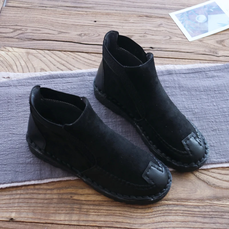 Женские ботинки с мягкой подошвой осенняя Новинка 2019 короткие в стиле ретро Mori