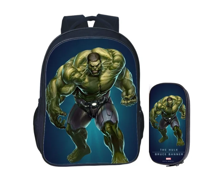 16inch Superhero Hulk Backpack for Teenage Girls Boys Book Travel Bag Children School Backpacks Pencil Sets |