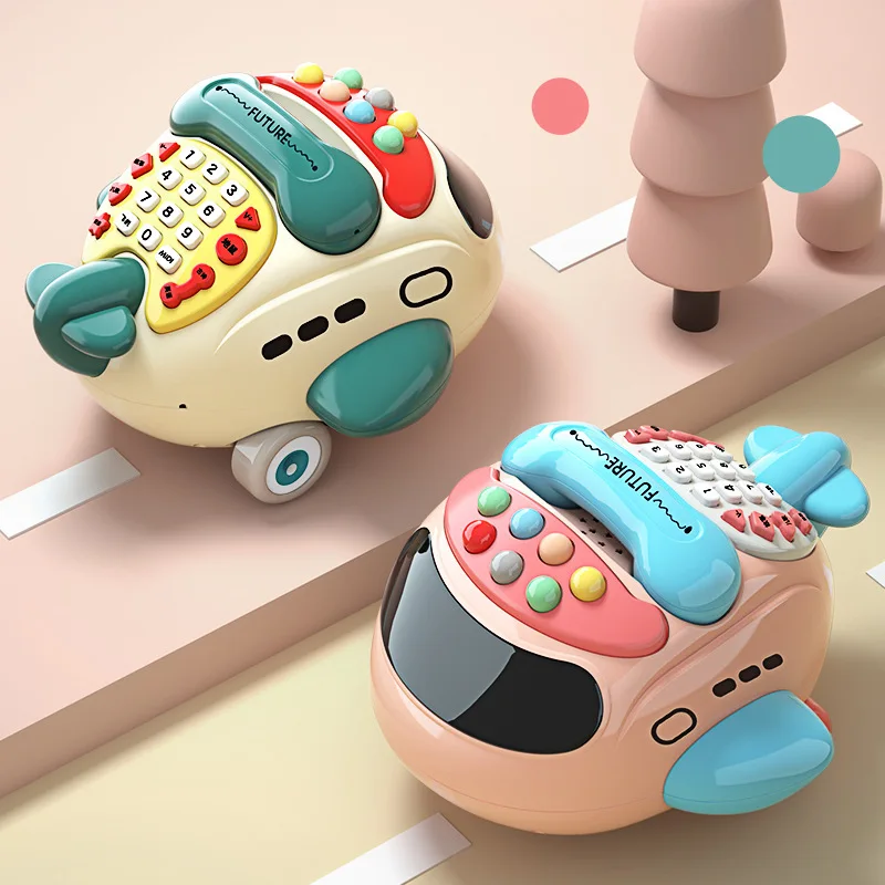 

Children's Multifunctional Bilingual Plane Projection Ground Mouse Telephone Story Machine Baby Mobile Phone Educational Toys