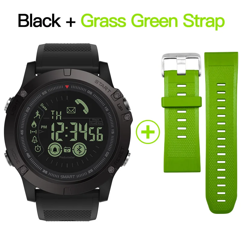 BlackGreen Оригинальные спортивные Смарт-часы Zeblaze VIBE 3, 33 месяца, время ожидания, 24 часа, всепогодный мониторинг, Смарт-часы для IOS и Android - Цвет: BlackGreen