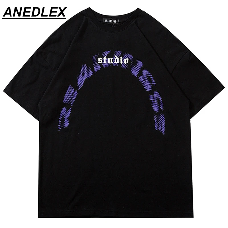 

Футболка мужская с буквенным принтом в стиле хип-хоп, уличная одежда, хлопковый Повседневный Топ в стиле Харадзюку, черная рубашка с коротки...