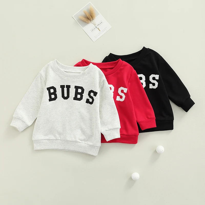 

Fashion Kids Boys Girls Sweatshirt Letter Print Round Neck Hoodies Tops Hoody Children Pullover Autumn Winter Outerwear Tops