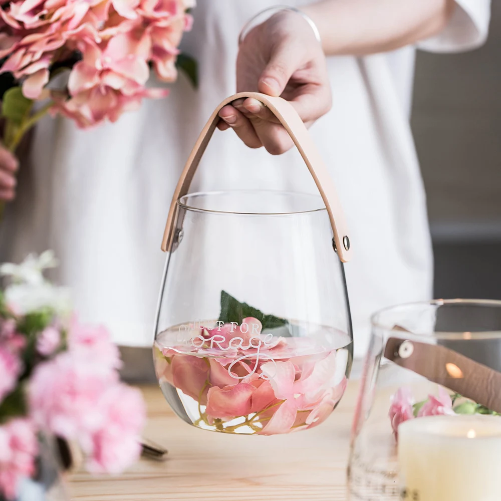 

Guopin Glass Vase Wall Hanging Plant Transparent Terrarium Glass Bottle Hydroponic Bottle Plant Flower Container